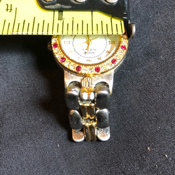 Anne Klein II Gold and Silver tone band round case cristal embedded in - Picture 5 of 12